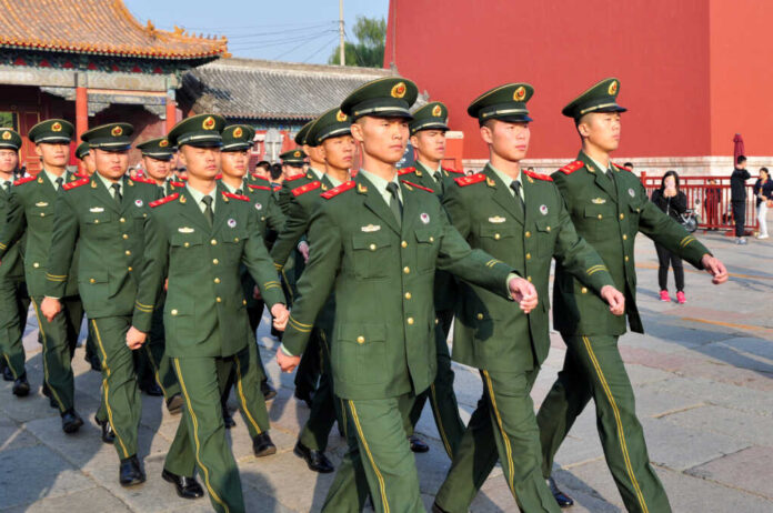 Beijing,,China,-,Circa,Oct,2017:,Chinese,Soldiers,In,Forbidden