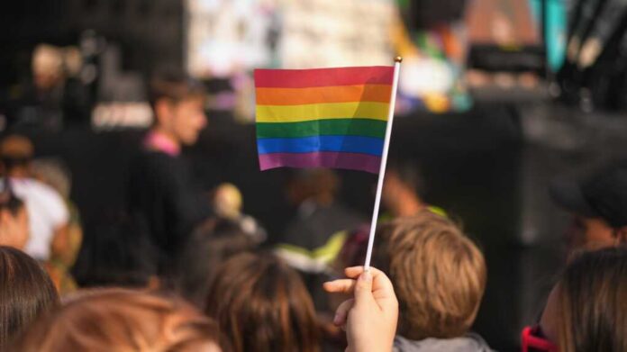 Many,People,Wave,Small,Rainbow,Flag.,Fun,Lgbt,Community,Symbol.
