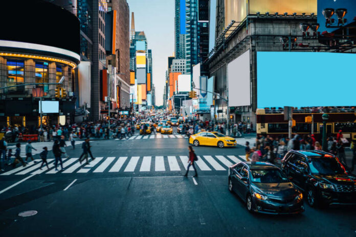 Famous,Times,Square,Landmark,In,New,York,Downtown,With,Mock