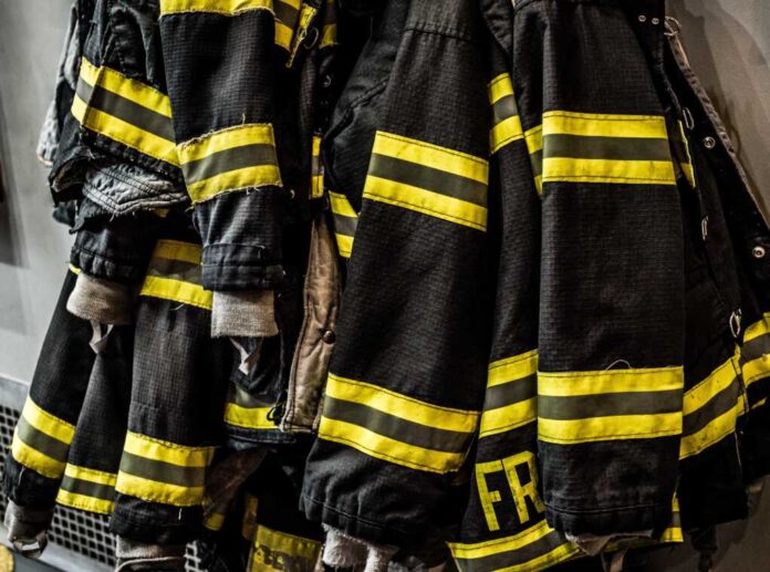New,York,City,Fireman,Coats,Hanging,In,Firehouse