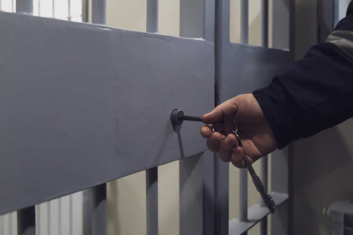 The,Door,Of,A,Prison,Or,Detention,Center.,Background