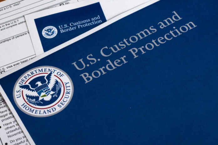 U.S. Customs and Border Protection documents on a table