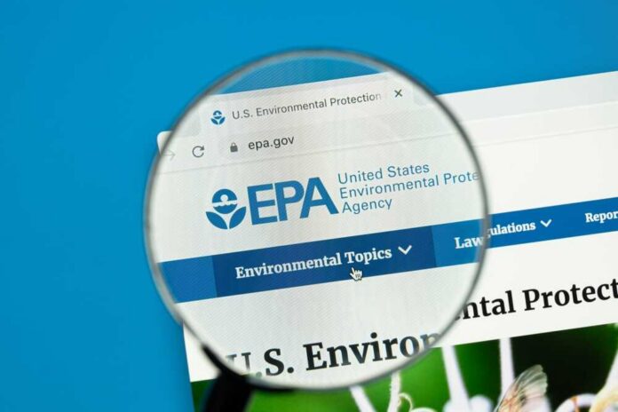 Close-up view of the U.S. Environmental Protection Agency website
