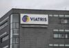 Exterior view of a corporate building featuring the Viatris logo