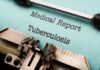 San Francisco School Slammed by TB Crisis Close-up of a typewritten medical report on tuberculosis