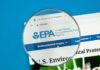 Close-up view of the U.S. Environmental Protection Agency website