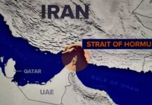 French Navy in Danger: Iran’s Alarming Warning Map highlighting the Strait of Hormuz near Iran