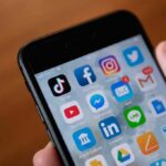 Smartphone screen with social media and messaging apps