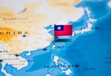 U.S. Warning Jolts Taiwan’s Drone Push Taiwan flag pin on map of East Asia