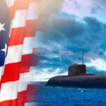 America’s Fleet Plan Enters New Phase Submarine at sea beside a partial American flag