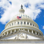 Trump Challenges Citizenship Ruling Again The U.S. Capitol building with an American flag flying in front against a blue sky