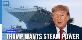 US President Trump Orders New US Carrier to Use “Old” Steam Catapults | Dawn News English