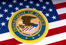 GOP Civil War Erupts Over DOJ Control Department of Justice seal on American flag background