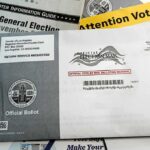 Mail-in ballot envelope and voter information materials