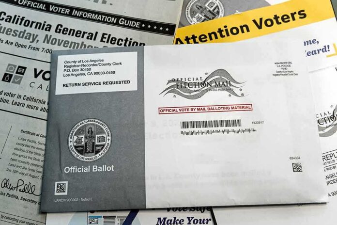 Mail-in ballot envelope and voter information materials
