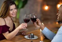 Taxpayer-Funded Date Night? In NYC Two people clink red wine glasses at a restaurant table