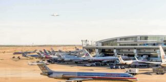 American Airlines jets at an airport terminal
