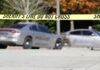 Austin Street Chase Ends With a Bullet Sheriff's line tape blocking a street with police cars behind