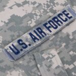 U.S. Air Force name tape on digital camouflage uniform
