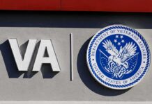 Veterans Could Save Millions VA logo and Department of Veterans Affairs seal on building wall