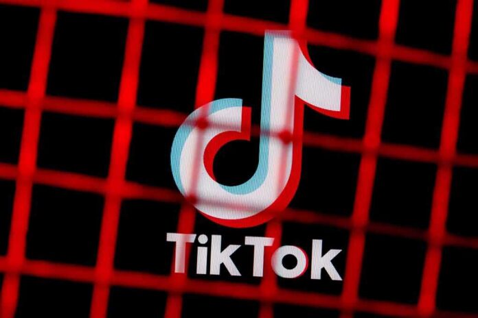 shutterstock_2067002660 TikTok logo behind red grid pattern