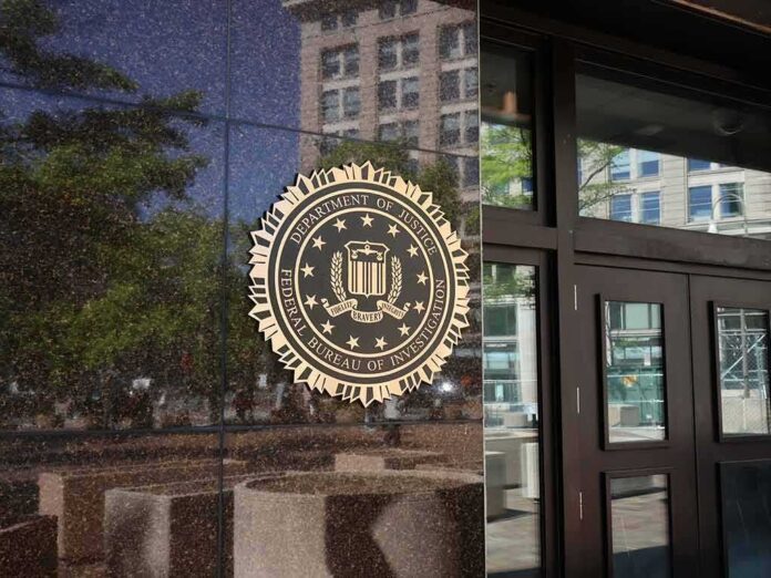 shutterstock_2154440515 FBI seal on a building entrance