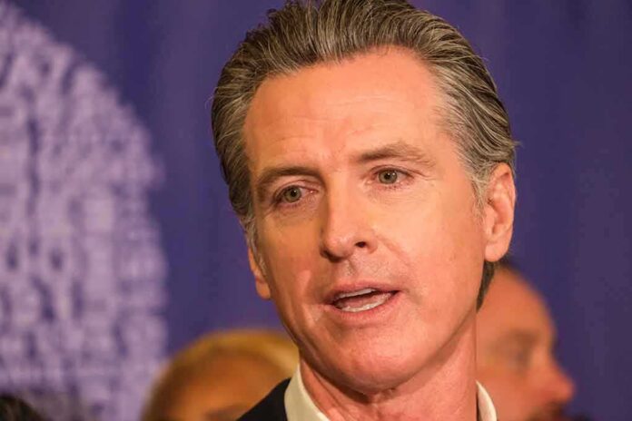 Gavin Newsom speaking at an event