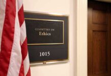 24-Hour Ultimatum Ousts Top NJ Official Office sign for Committee on Ethics with room number 1015