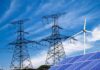 Grid On Edge: CIty Blackouts Threaten Power lines with wind turbine and solar panels