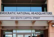 Billionaire Takeover Inside Democrats Entrance to Democratic National Headquarters building