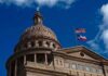 Predawn SWAT Move Stops Capitol Attack Texas State Capitol dome with U.S. and Texas flags